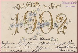 Jahreszahlen Neujahrswunsch 1902