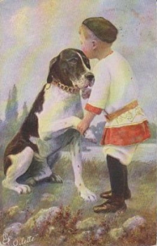 Hund mit Kind zusammen