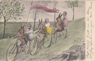 Fröhliche Ostern Osterhasen Taxi