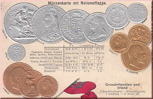 Ak Münzen Grossbritannien und Irland