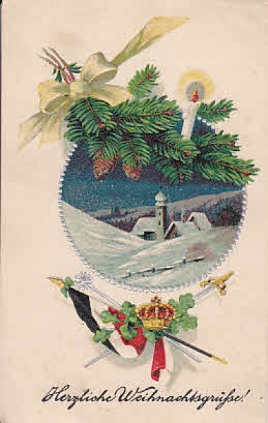 Fröhliche Weihnachten Prägedruck Karte