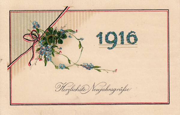 Jahreszahlen Neujahrswunsch 1916