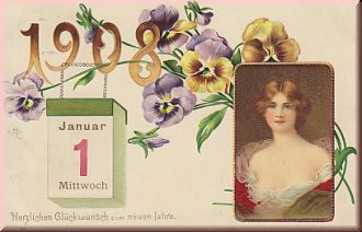 Jahreszahlen Neujahrswunsch 1908