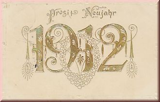 Jahreszahlen Neujahrswunsch 1912
