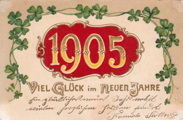Jahreszahlen Neujahrswunsch 1905