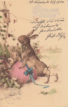 Fröhliche Ostern Hasen mit Ei