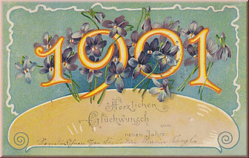 Jahreszahlen Neujahrswunsch 1901