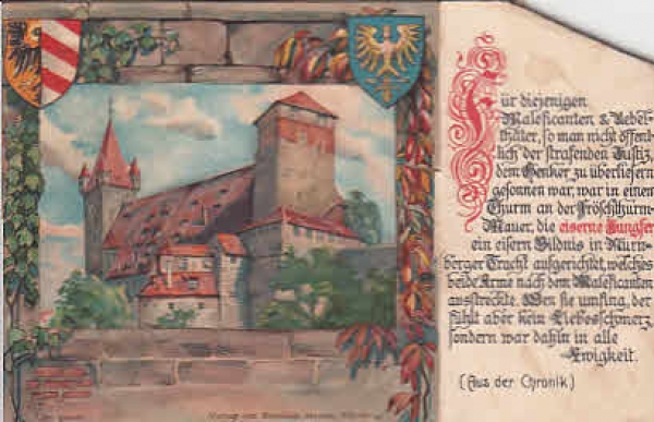 Mechanische Aufklappbare Karte Nürnberg