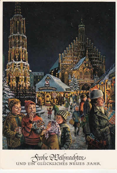 Werbungskarte Lebkuchen Haus der Fa. Schmdt Nürnberg