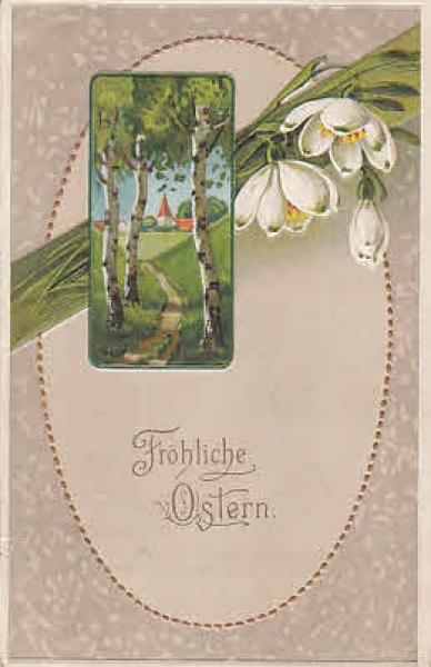 Fröhliche Ostern Prägedruck Karte