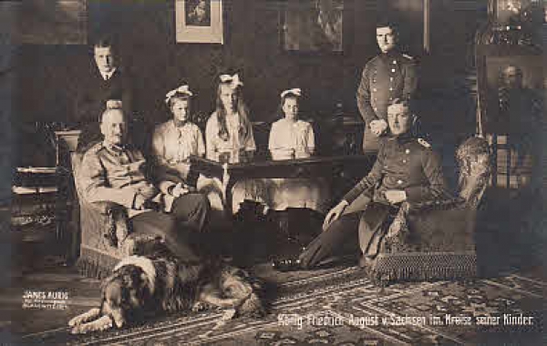 König Friedrich August  von Sachsen und seine Kinder