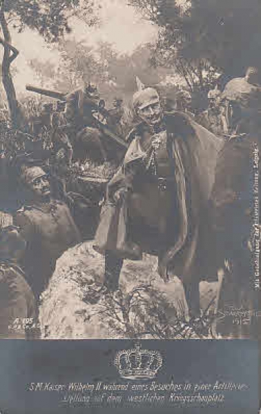 Kaiser Wilhelm II. Besuch einer Artilleriestellung